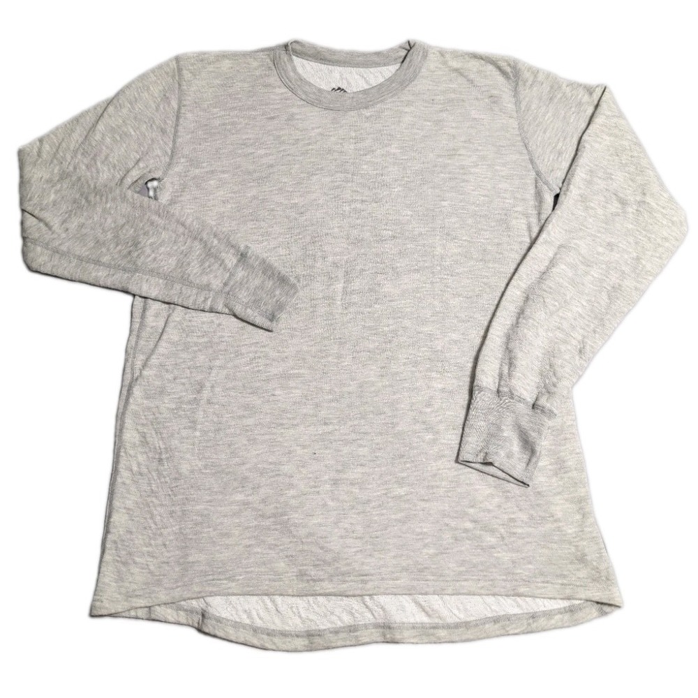 ColdPruf Mens Large 30% Merino Wool Base Layer Shirt Gray Long Sleeve Thermal